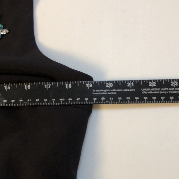 XOXO size 14 black sleeveless dress beaded over lay top back zip - Picture 10 of 11